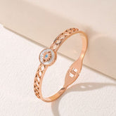 Stainless Steel White Shell Evil Eye Kada